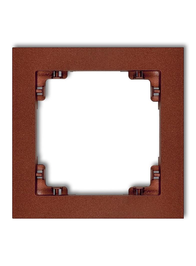 DECO Ramka uniwersalna pojedyncza z tworzywa brązowy metalik
