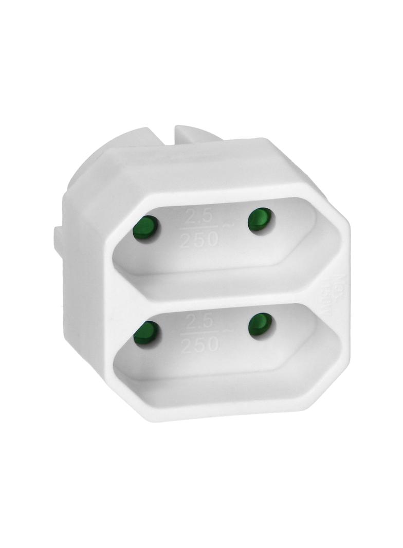 Rozgałęźnik 2x2P euro biały 20 sztuk OR-AE-13277/W/20 ORNO