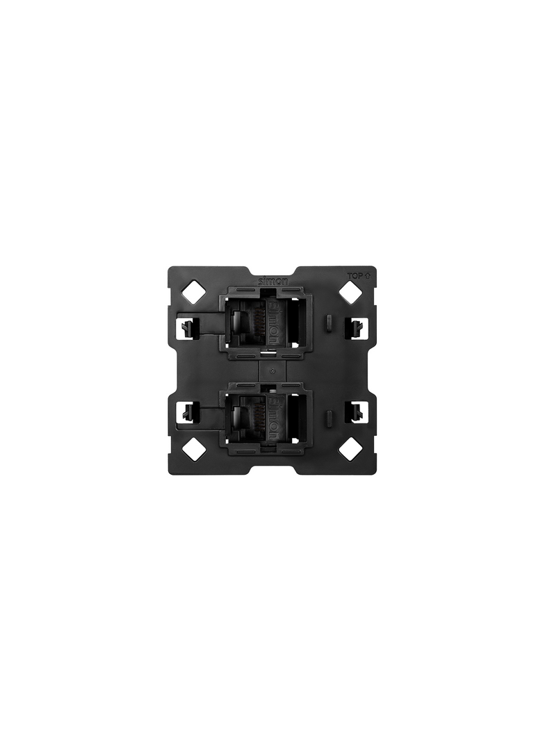 Simon 100 Adapter na 2 złącza RJ45 kompatybilny z formatem Keystone i Systimax (mechanizm bez ramki montażowej) 10000002-039 KONTAKT