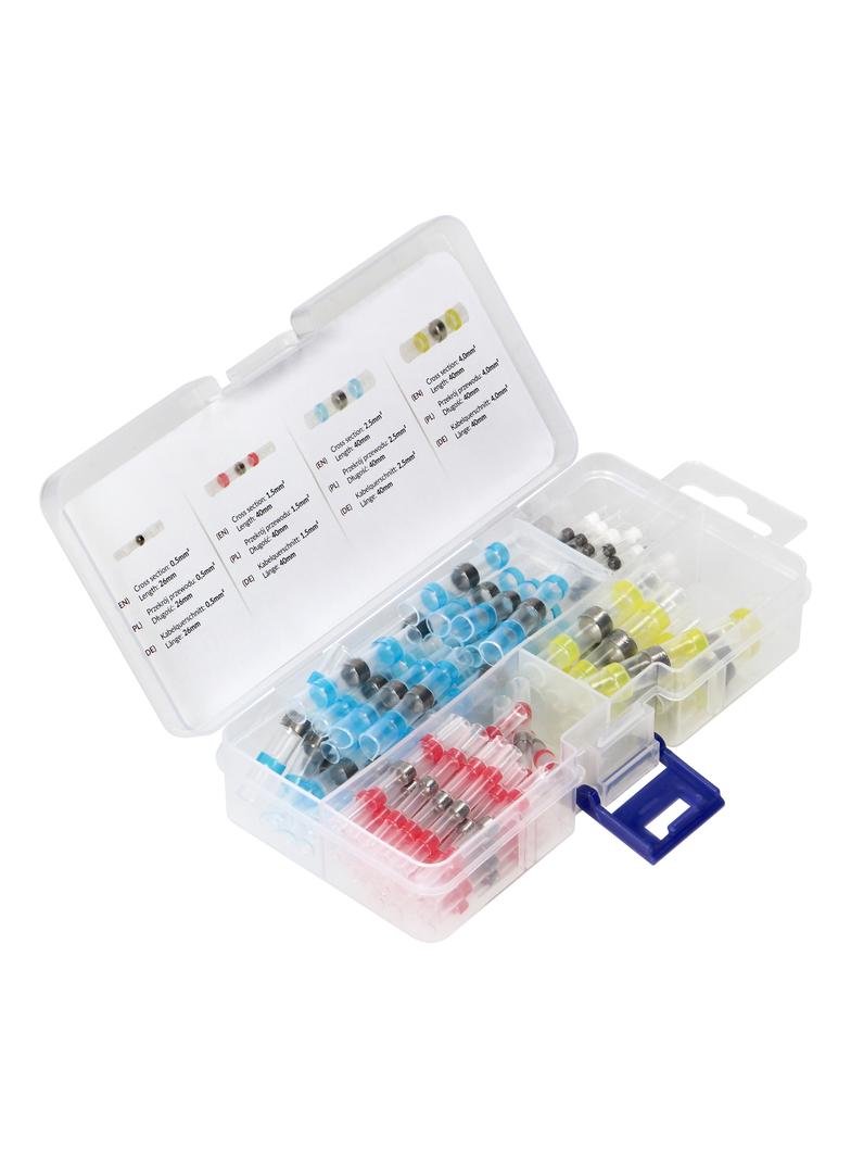 Zestaw koszulek temokurczliwych z cyną Shrink-with-Tin 100szt.; 0.5mm2 - 25 pcs; 1.5mm2 - 35 pcs; 2