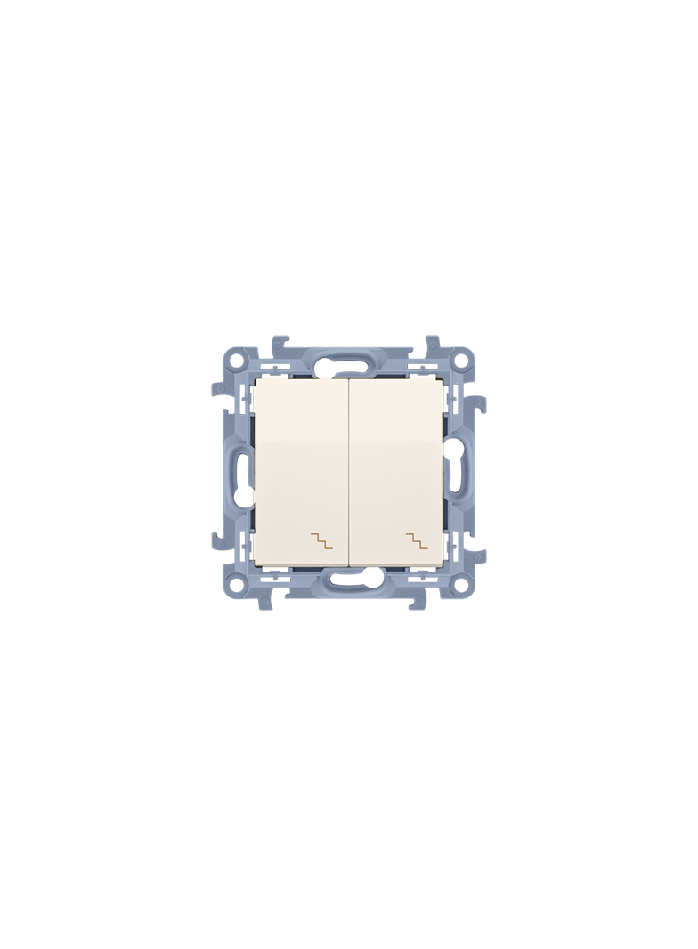 Simon 10 Łącznik schodowy podwójny 10A z. śrub. krem