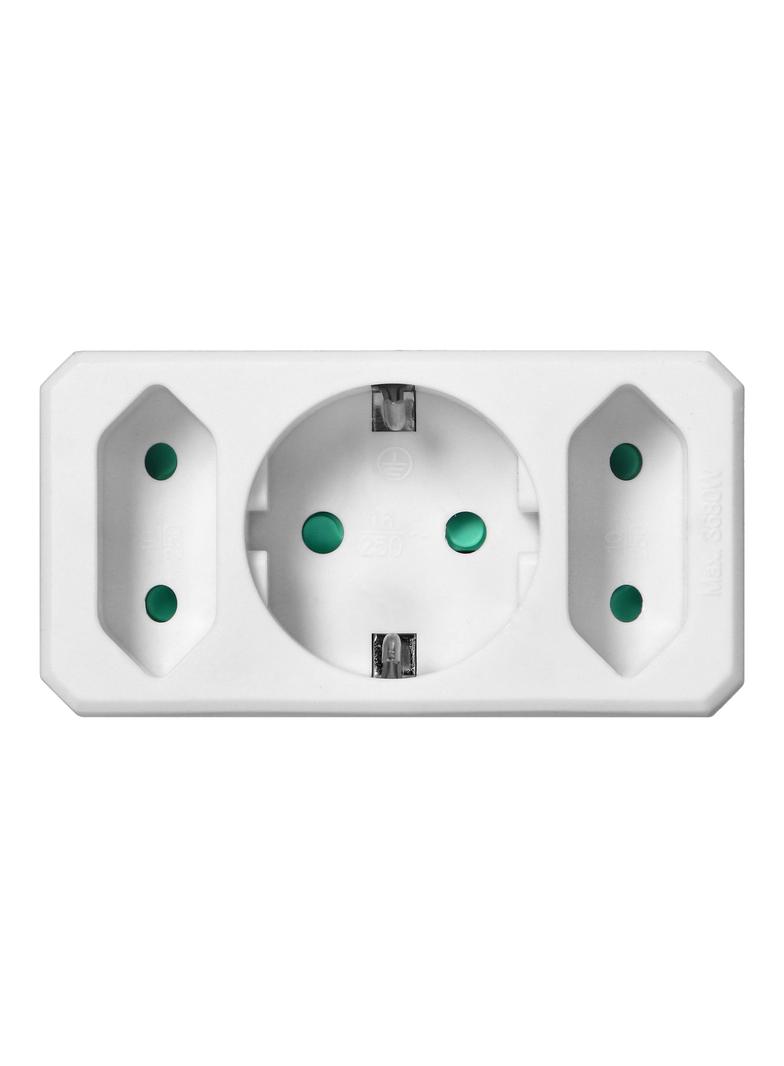 Rozgałęźnik 1x2P+Z (Schuko), 2x2P/II, biały OR-AE-13250(GS) ORNO