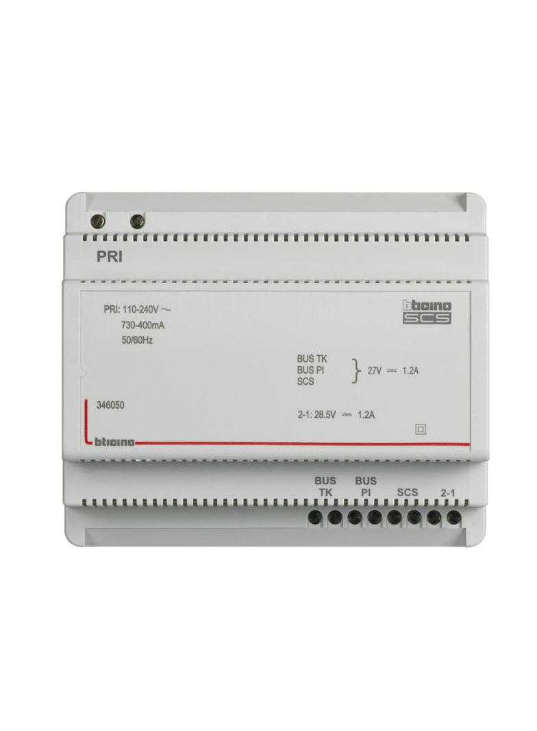 ZASILACZ SYSTEMU WIDEODOMOFONOWEGO Z ADAPTEREM WIDEO - 1,2 A - 6 MODUŁÓW, Bticino