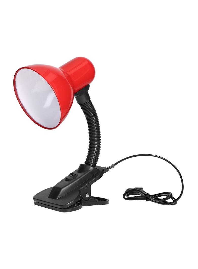 LATSA, lampa biurkowa z klipsem, 40W, E27, stal + tworzywo, czerwona DL-3/R ORNO