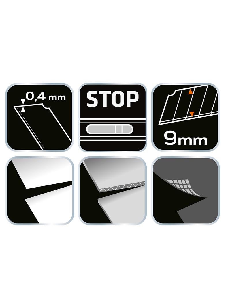 Nóż z ostrzem łamanym 9 mm