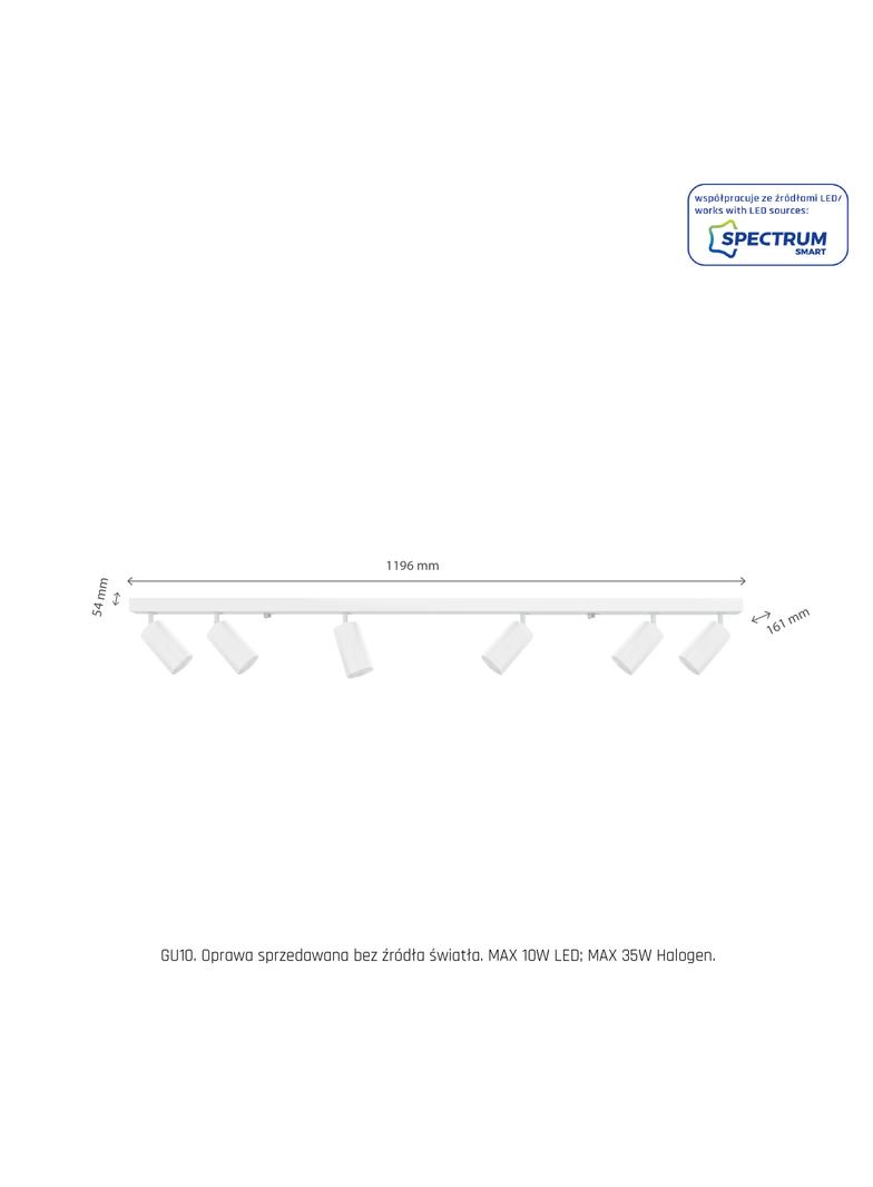 Lampa sufitowa MADARA MINI BAZA 6xGU10 biała  SLIP003026 Spectrum Led
