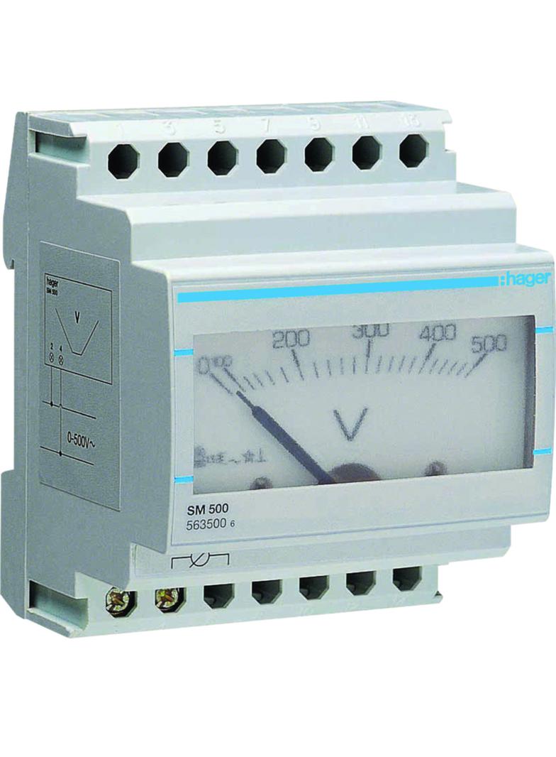 Woltomierz analogowy bezpośredni 0-500V SM500 HAGER