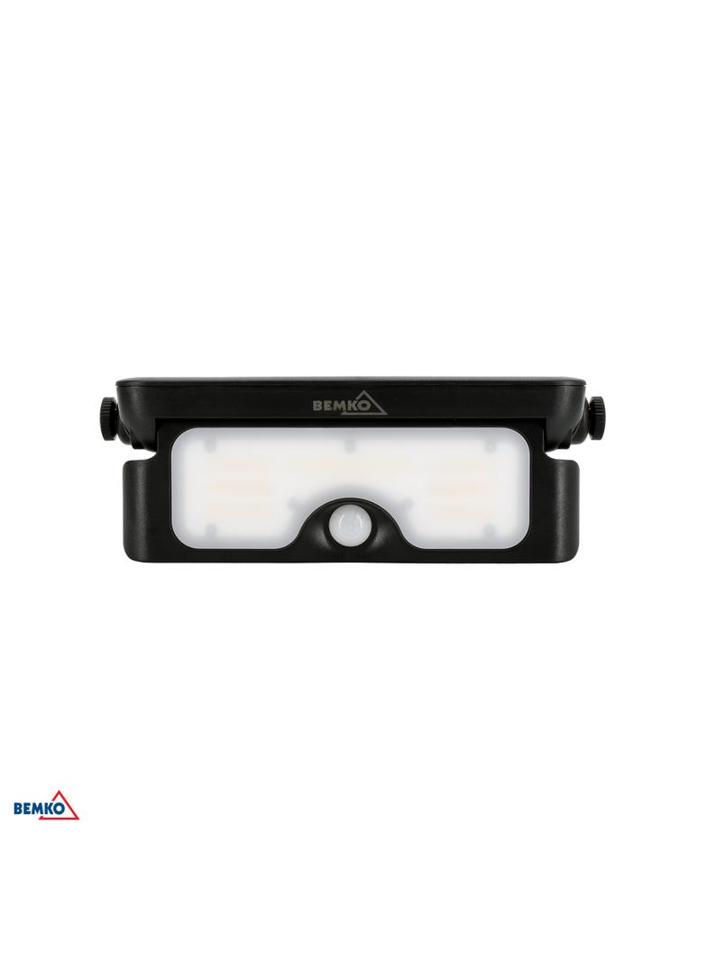 NAŚWIETLACZ LAMPA SOLARNA LED 3 barwy świecenia SOLEN 7W 900lm 3000/4000/6000K IP65 CZARNY Czujnik r C83-SON-007BL-CCT-PIR BEMKO