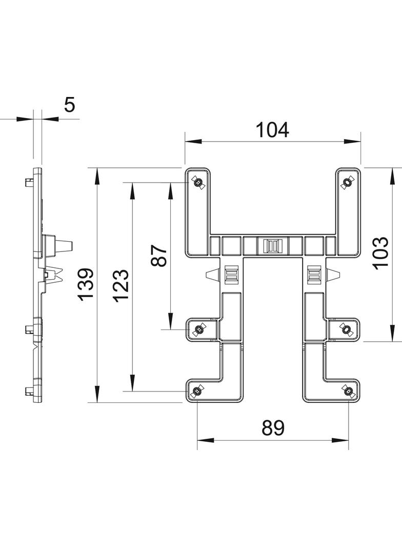 BE TS GR, Płytka montażowa T60-T100