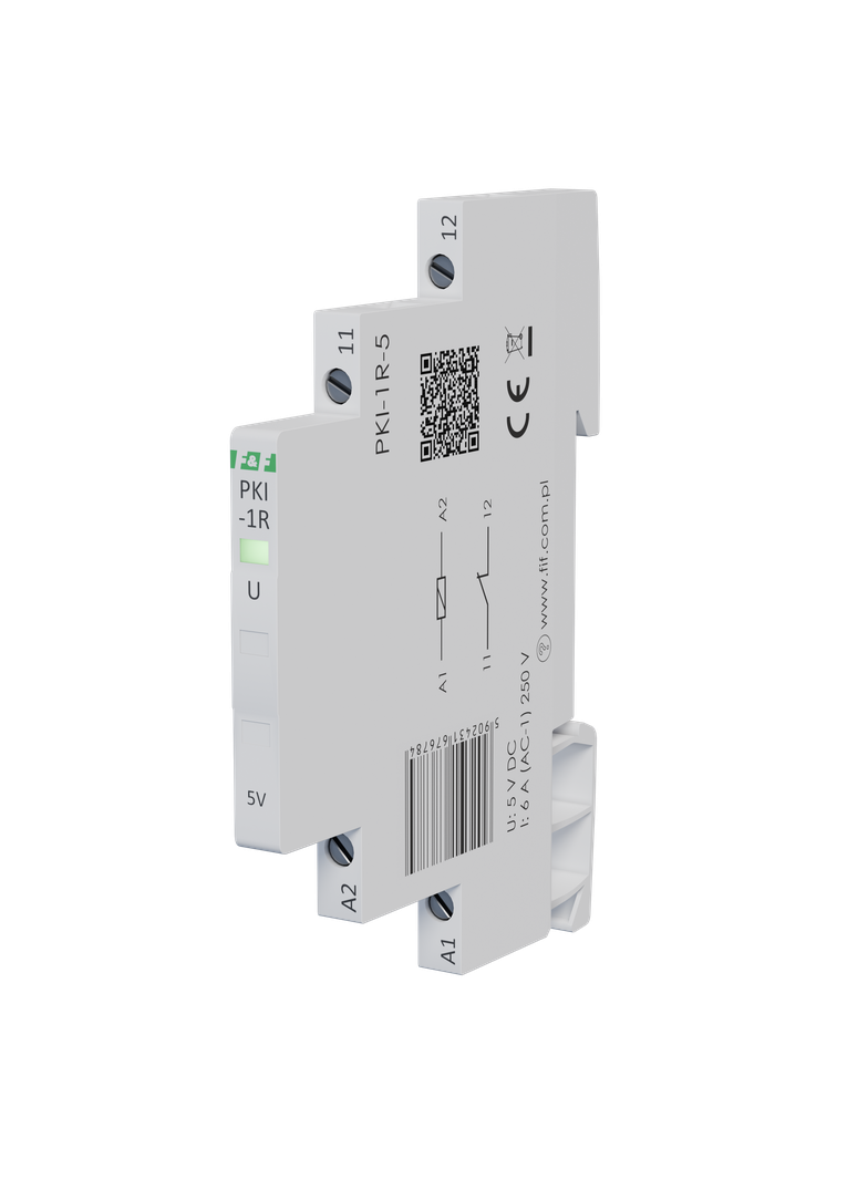 Przekaźnik interfejsowy styk rozwierny 5 V DC 1/3S TH-35 PKI-1R-5V F&F
