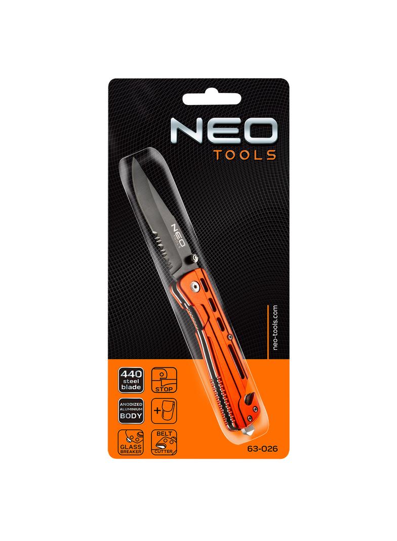 Nóż składany z blokadą, z ostrzem do pasów