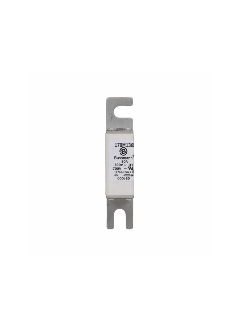 80A 690V IEC aR 000/80 SQ.BODY IND. FUSE Wkładka szybka 80A AC 690V DIN 000 21x40x100 mm, 170M1366 E