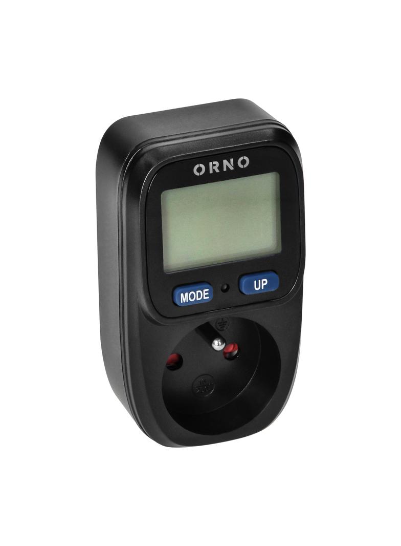 Watomierz kalkulator energii z wyświetlaczem LCD czarny ORNO