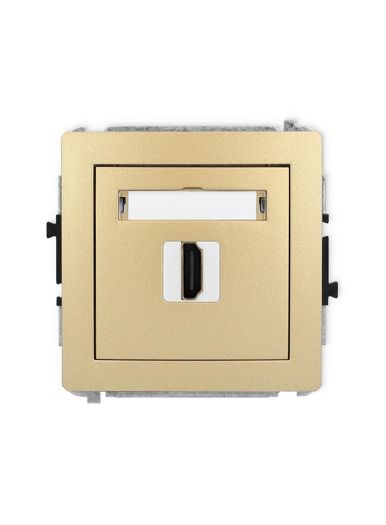 DECO Mechanizm gniazda pojedynczego HDMI 2.0 złoty
