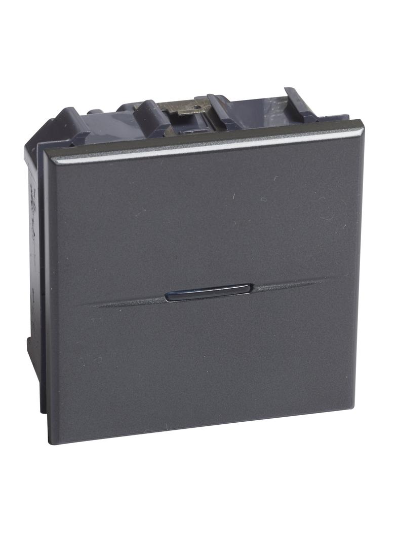 AXOLUTE - Łącznik jednobiegunowy 10AX (zaciski śrubowe) 2 moduły AXIAL antracyt, Bticino