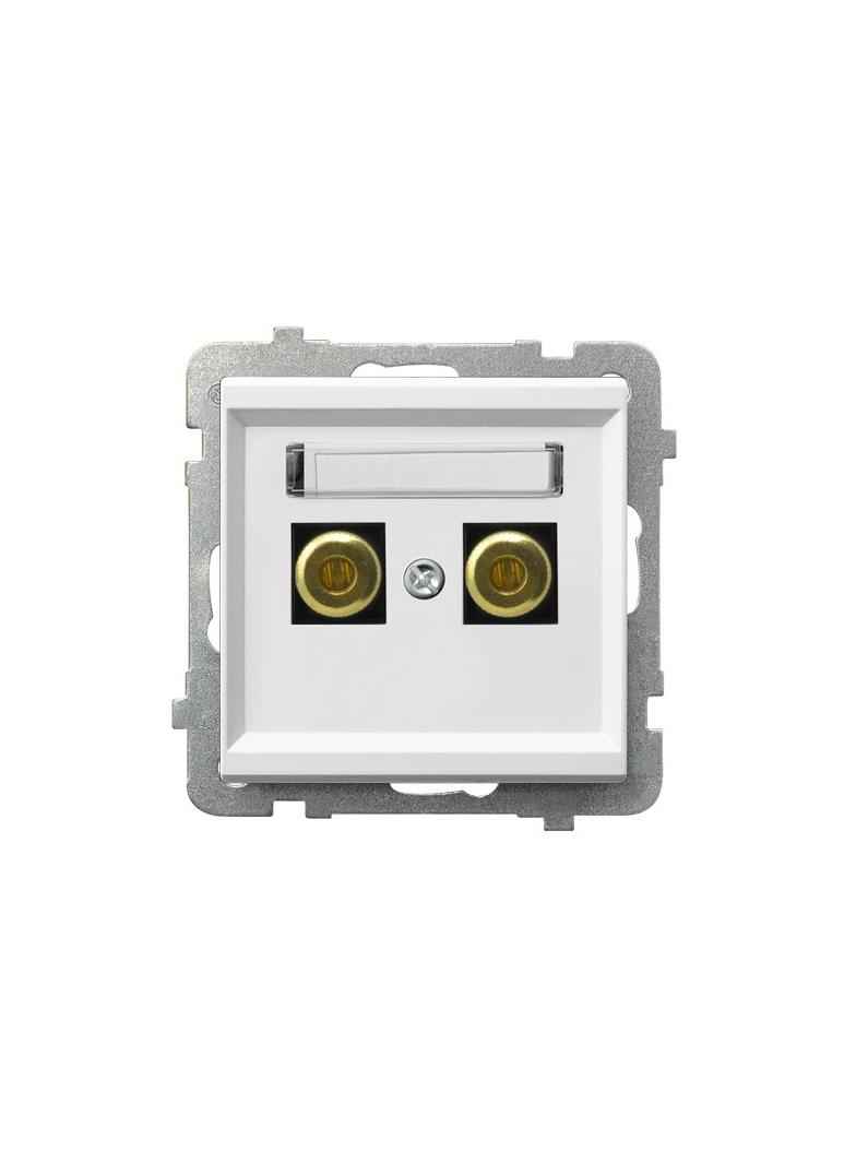 SONATA Gniazdo głośnikowe pojedyncze - kolor biały mat