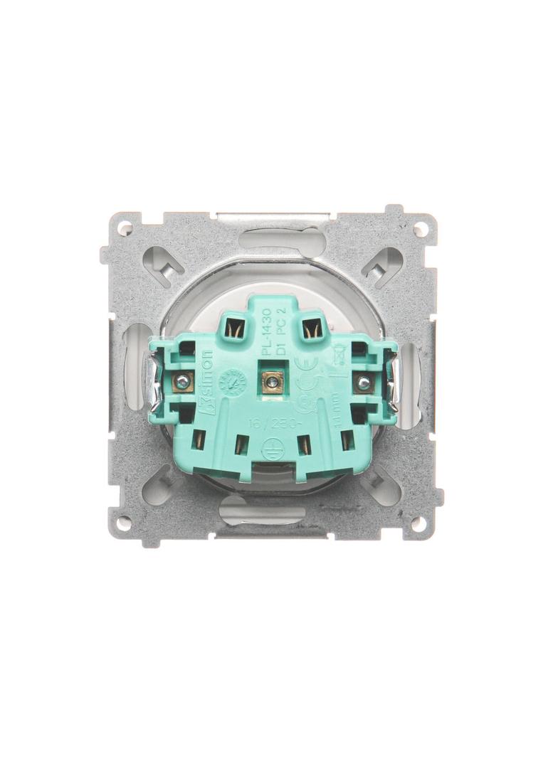 Simon Basic Gniazdo wtyczkowe z uziemieniem bryzgoszczelne IP44 16A 250V zaciski śrubowe. Klapka transparentna biały BMGZ1B.01/11A BMGZ1B.01/11a KONTAKT
