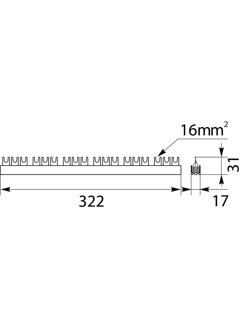 Szyna łączeniowa widełkowa 3P 18M 16mm2 S18 3F-16 45.318 OPATÓWEK