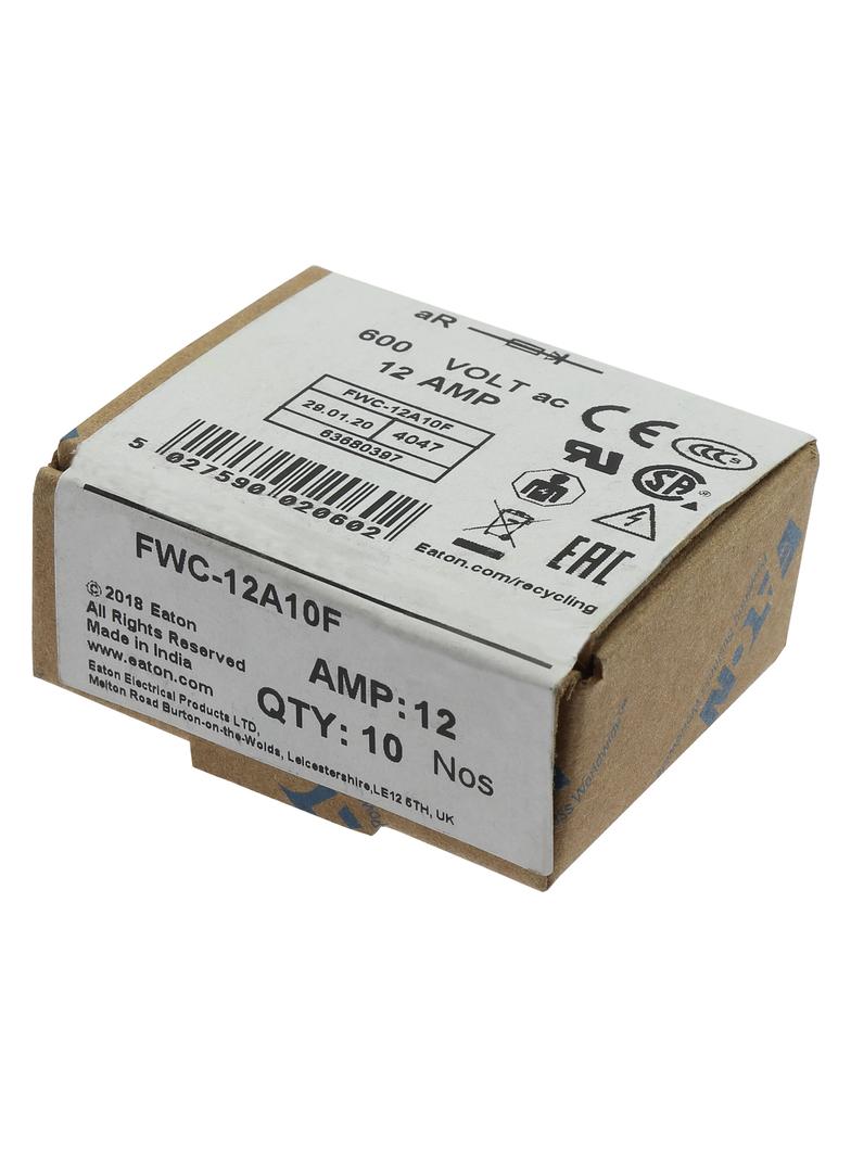 12AMP 600V AC UL FERRULE 10x38MM FUSE Wkładka szybka 12A AC 600V 10x38 mm aR UL FWC-12A10F EATON