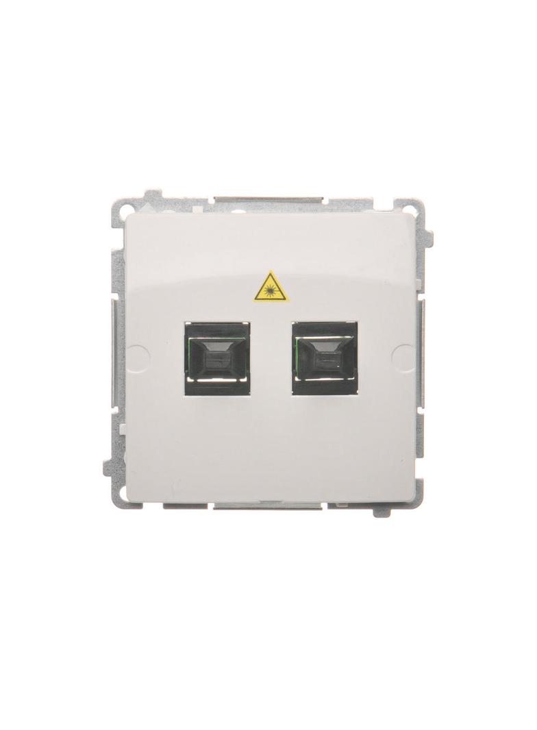 Simon Basic Gniazdo światłowodowe / optyczne podwójne SC/APC biały