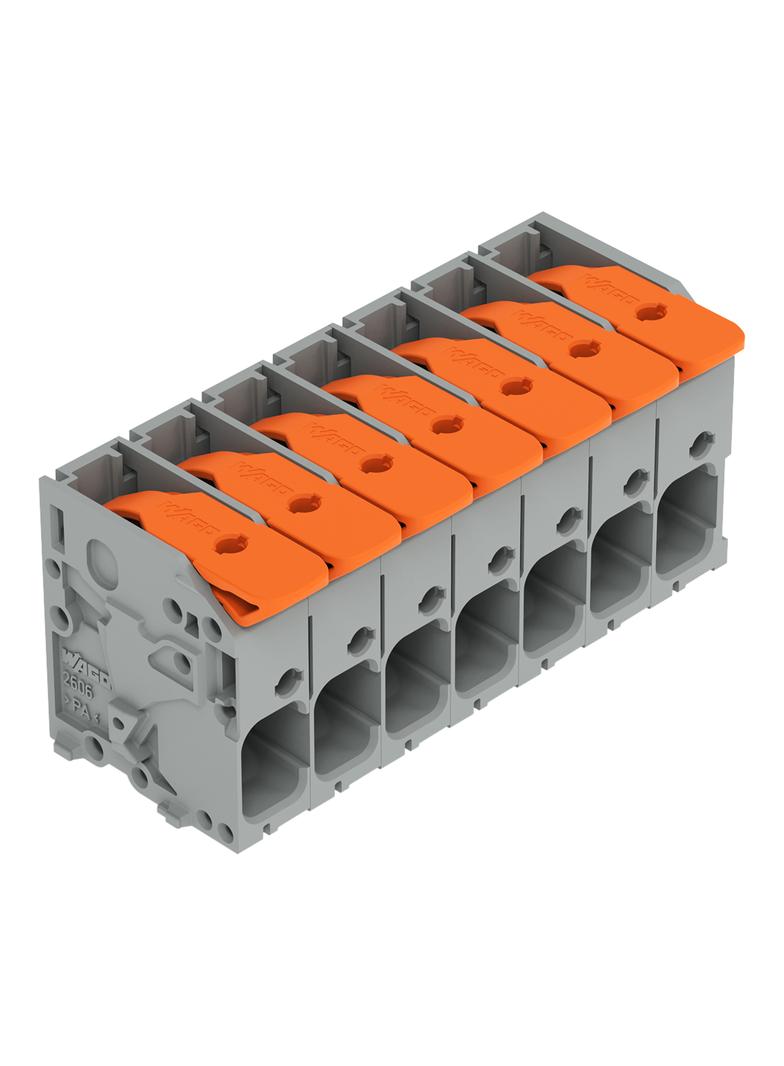 Złączka do płytek drukowanych dźwignia 6mm2 RM 7,5mm 7-bieg szara /35szt./ 2606-1107/020-000 WAGO