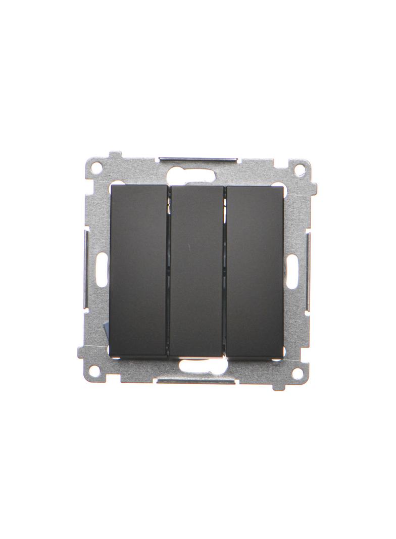 Simon 54 Przycisk potrójny 10A szybkozłączka czarny