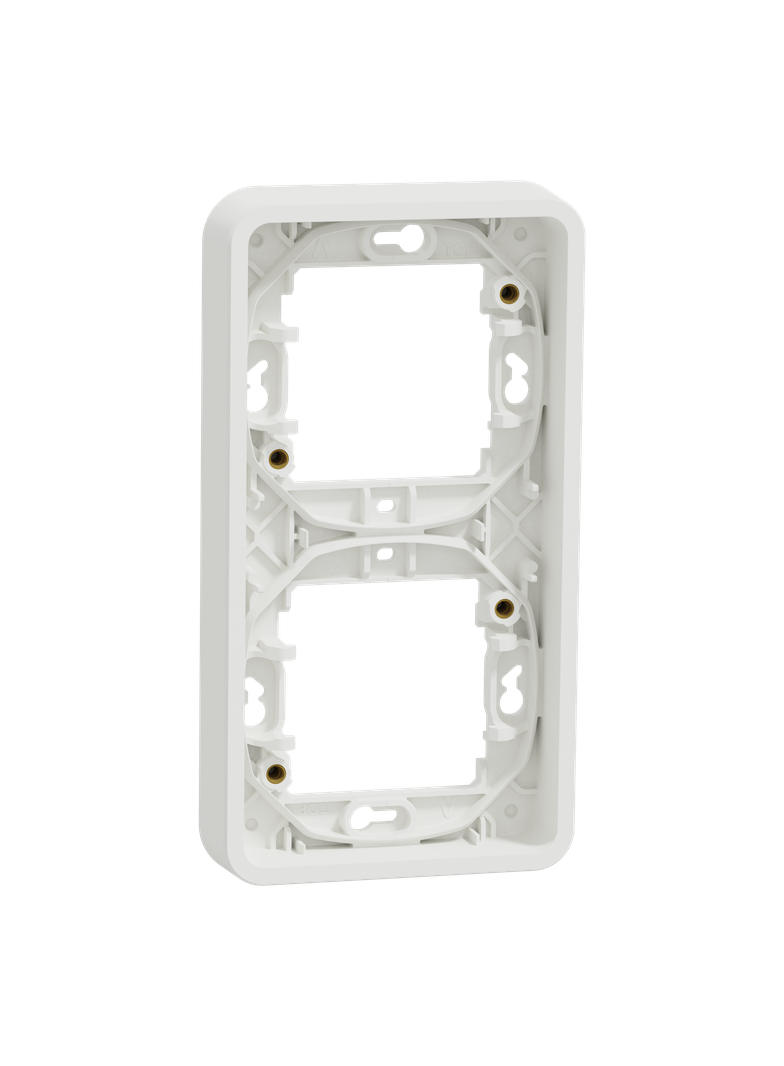 Mureva, podstawa podtynkowa podwójna pionowa, biała