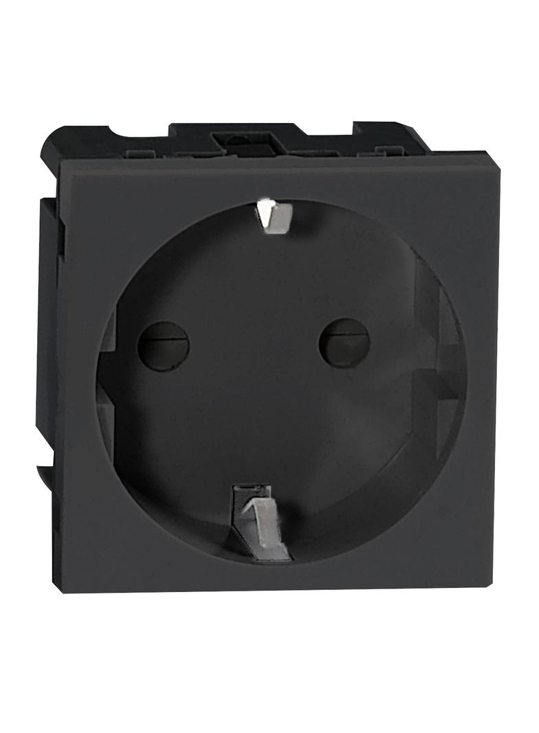 NOEN GS, gniazdo modułowe 45x45mm 1x2P+Z, typ F schuko, 16A 250V, czarne OR-GM-9010/B/GS ORNO