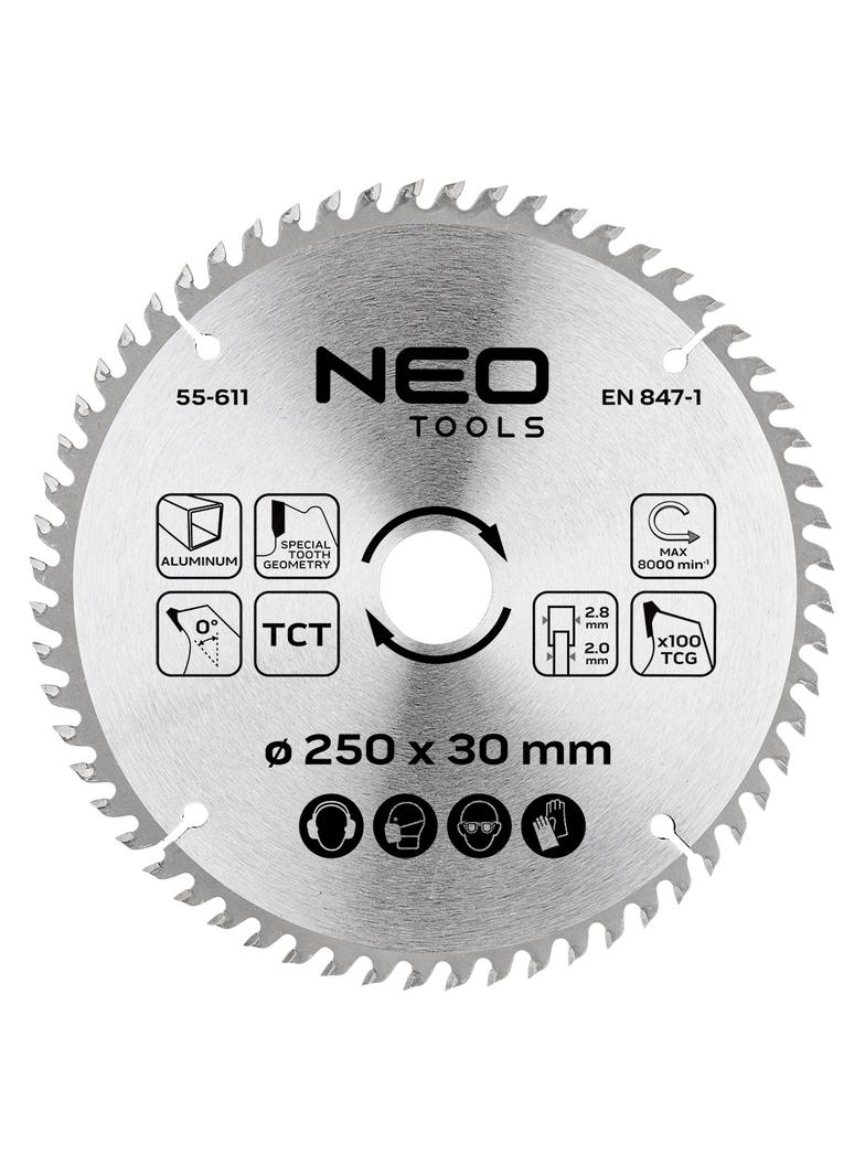 Tarcza do pilarki, widiowa, 250 x 30 mm, 100 zębów, do aluminium