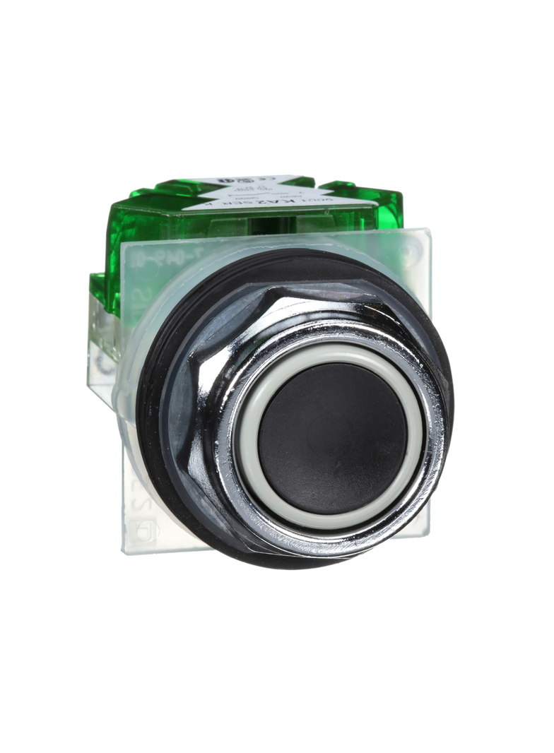 Harmony 9001K Przycisk kryty czarny samopowrotny metalowy ośmiokątny 1N/O, O30