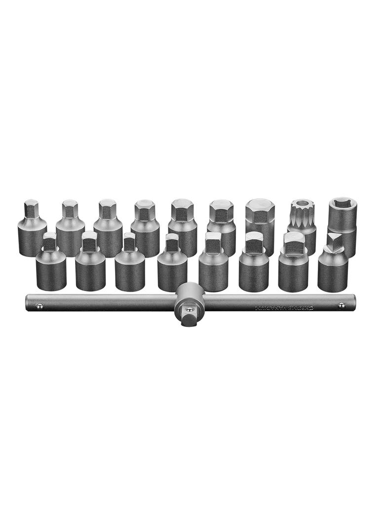Klucze do spustu oleju 3/8", zestaw 18 szt.