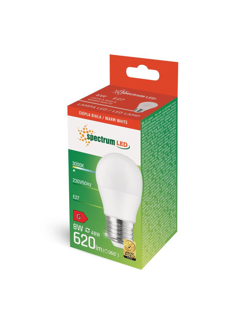 LED KULKA  E-27 230V 8W WW SPECTRUM
