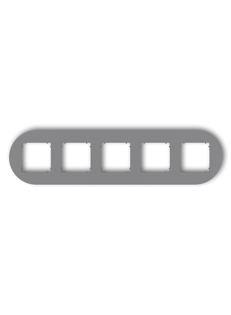 MINI Ramka uniwersalna pięciokrotna okrągła z tworzywa szary mat