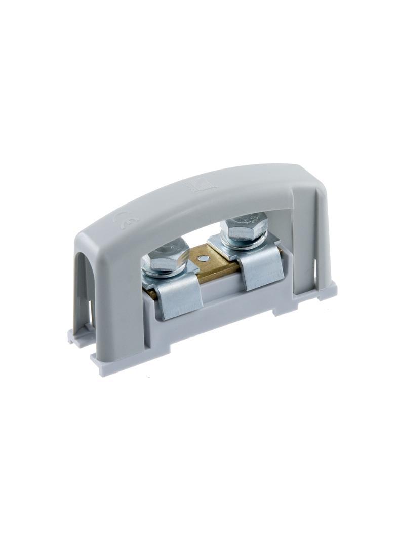 Zacisk prądowy 2x35, szary z pokrywą