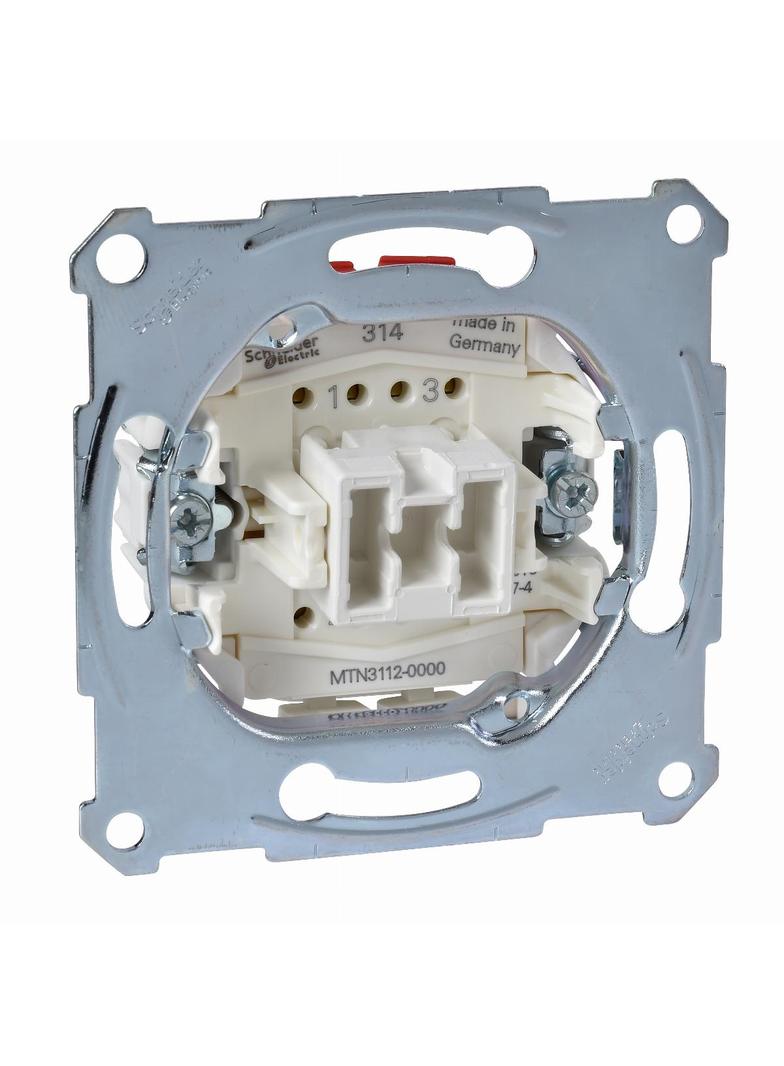 Merten, mechanizm łącznika dwubiegunowego, zacisk bezśrubowy, 250V AC 10A