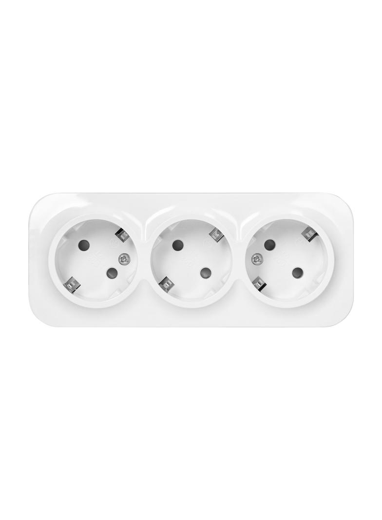 Gniazdo potrójne natynkowe ToDo 2P+Z Schuko IP20, 16A, 230V AC, 16A, 230V AC, biały, 10 sztuk