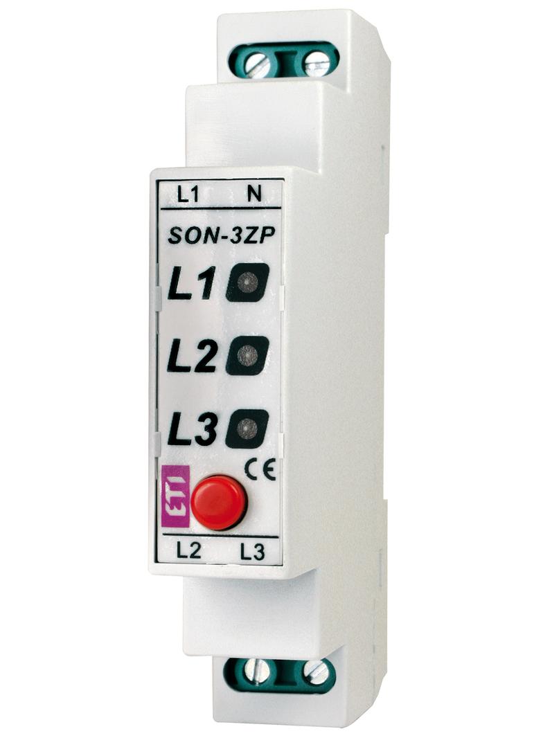 Sygnalizator obecności napięcia z przyciskiem (3 x czerwona LED) SON-3 ZP 002471410 ETI