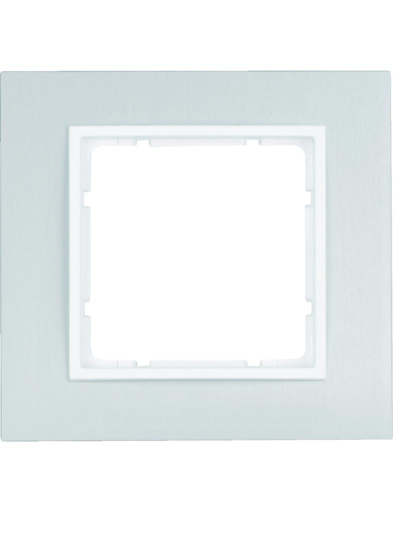 BERKER B.7 Ramka pojedyncza aluminium/biała mat 10116914 HAGER