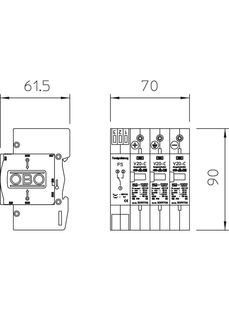 V50-B+C 3PHFS600, OGRANICZNIK PRZEPIĘĆ