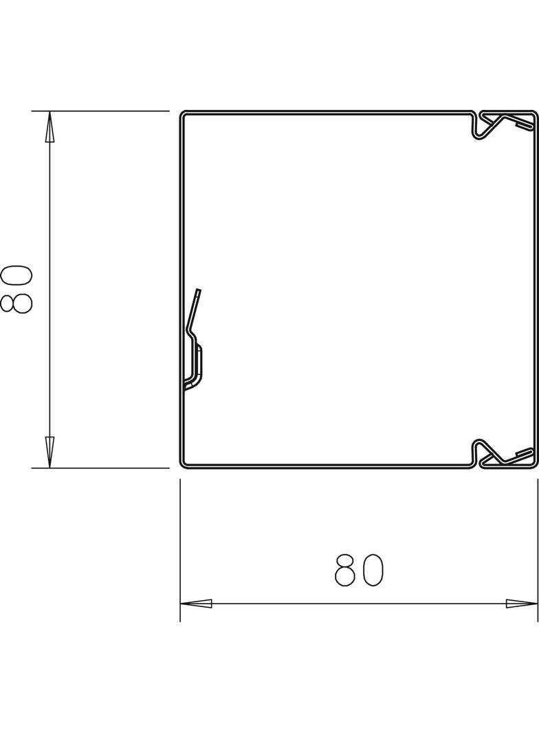 LKM80080RW, KANAŁ 80X80 STAL CZ.B.