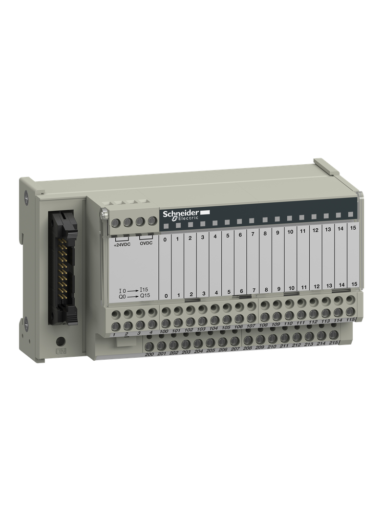 Modicon ABE7, miniaturowa podbaza, dyskretne pasywne we/wy, 16 wejść/wyjść, Led ABE7H16R21