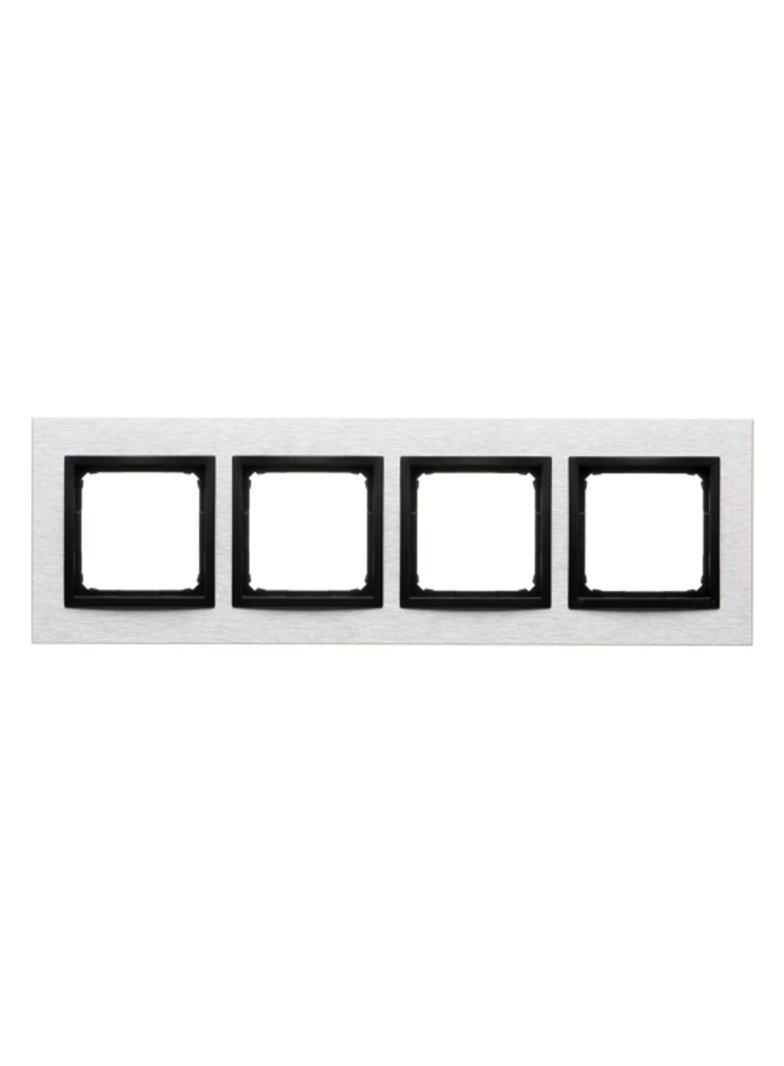 Simon 54 NATURE WMDZ-0140xS-082 Ramka 4-krotna Nature-Metal, INOX NERO, IP20/IP44. (IP44-należy zast DRN4/82 KONTAKT