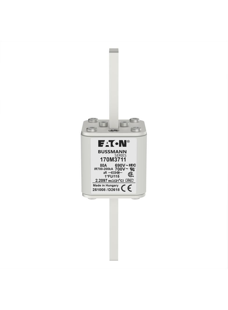 FUSE 80A 690V 1*FU/115 AR UC Wkładka szybka 80A AC 690V rozmiar 1 45x45x148 mm aR I 170M3711 EATON