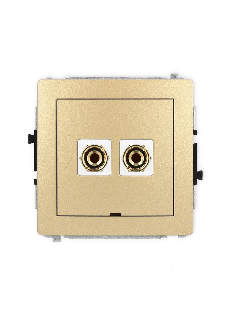 DECO Mechanizm gniazda głośnikowego pojedynczego, bez pola opisowego (typu banan - czerwony i czarny