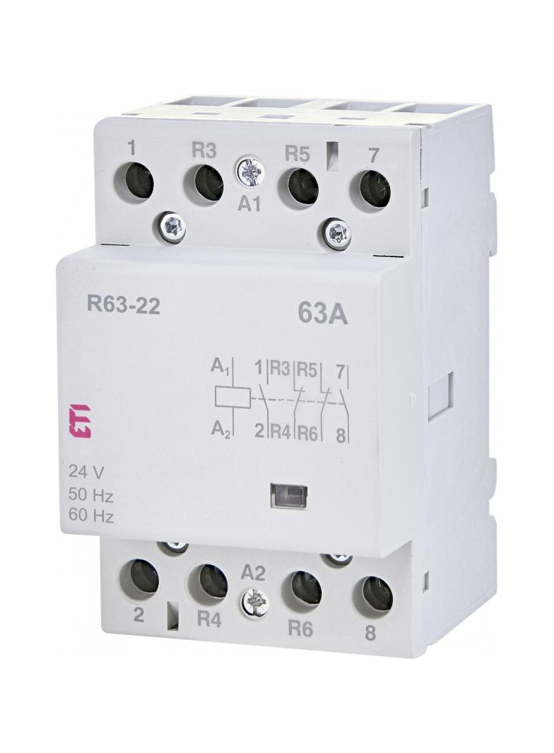 R 63-22 24V STYCZNIK MODUŁ.63A 2 STYKI ZW.I ROZW. (3 MOD.4 BIEG.)