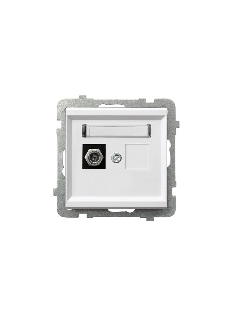 SONATA BIAŁY MAT Gniazdo antenowe typu F pojedyncze