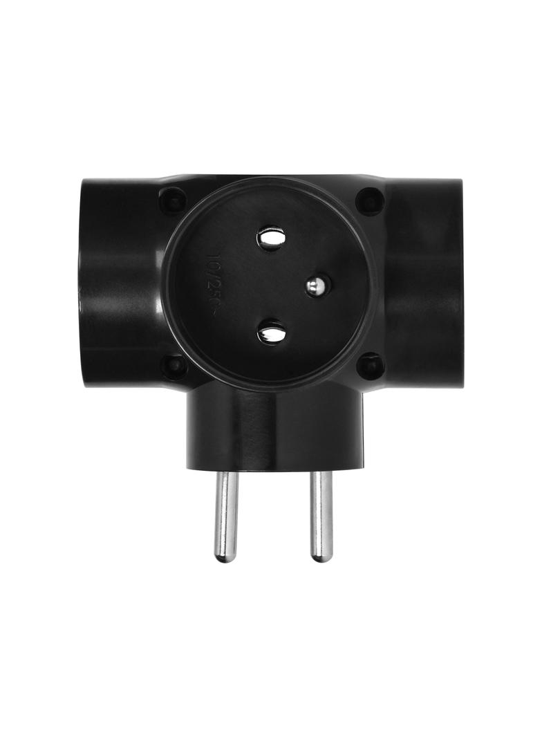 Rozgałęźnik 4x2P+Z, czarny