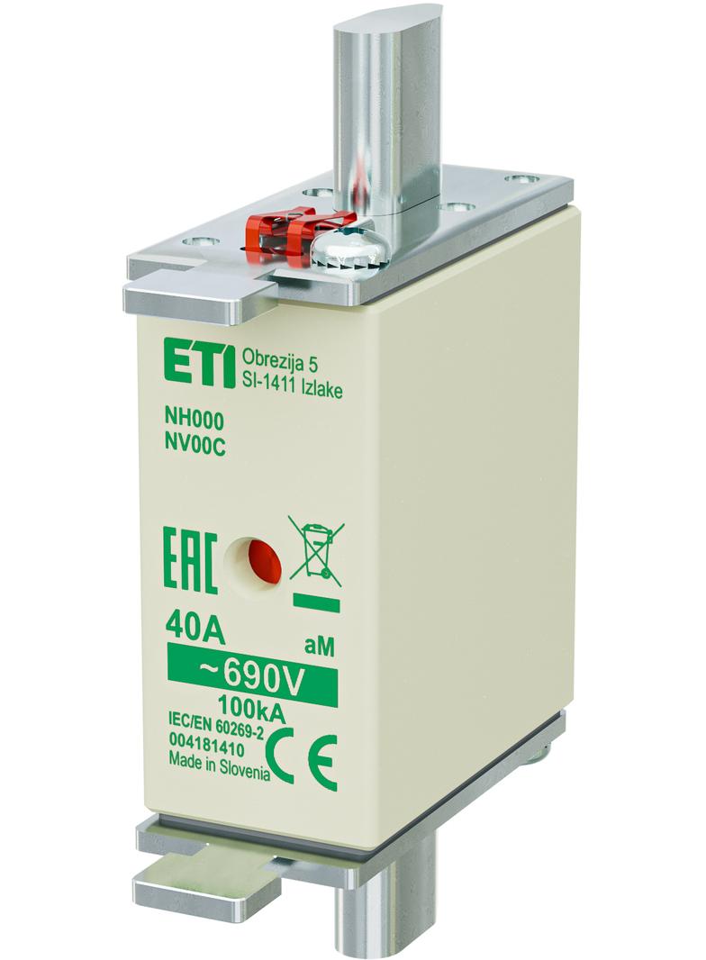 Wkładka topikowa NH silnikowa KOMBI NH000 WT-00C aM 40A 690V 004181410 ETI