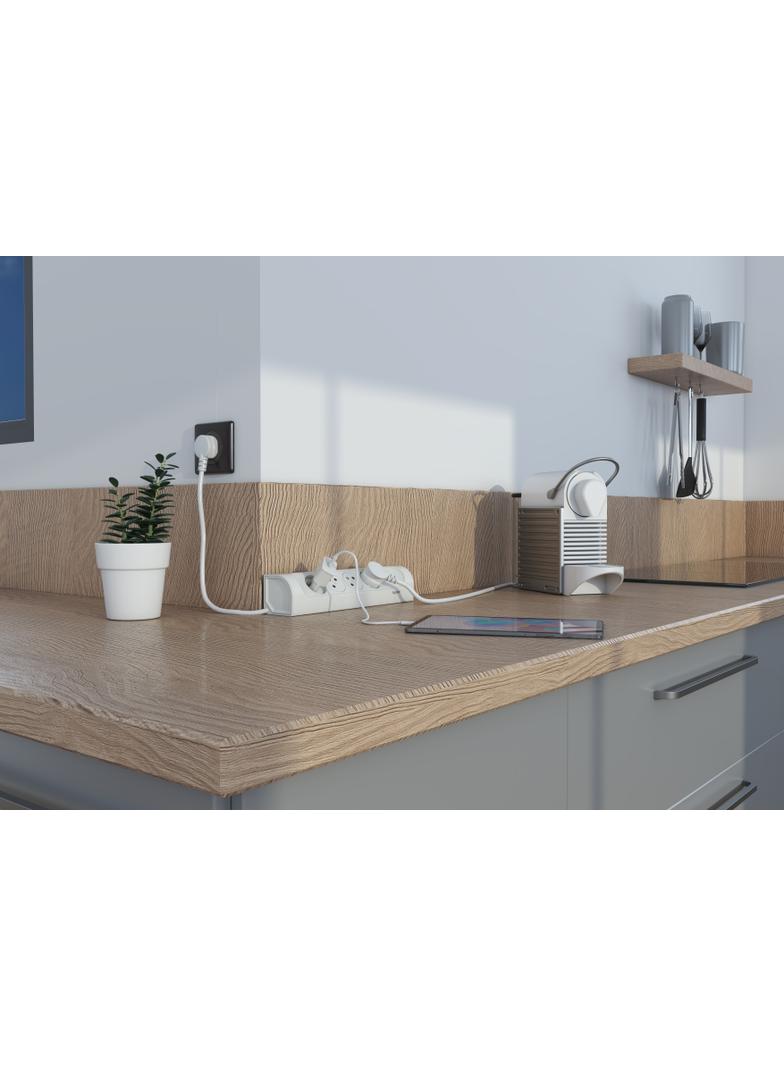 PRZEDŁUŻACZ NAROŻNY 4X2P+Z, Z PRZEWODEM 1.0 METRA 3X1.5 MM2 - BIAŁY, Legrand