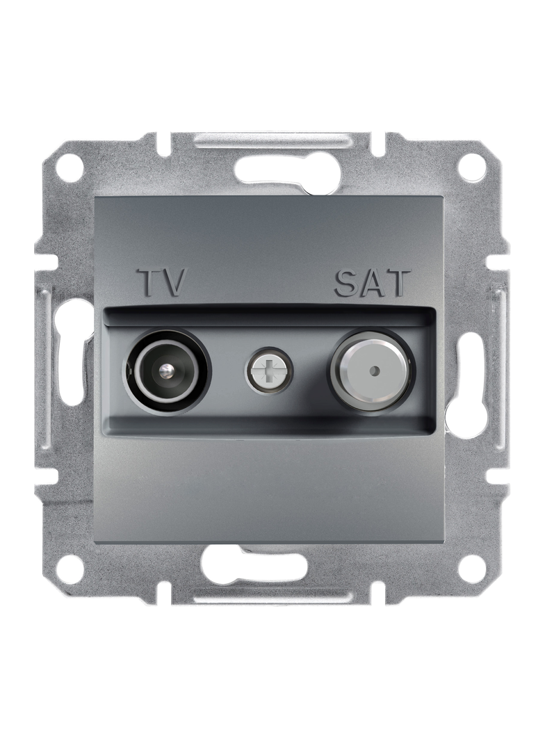 Asfora, gniazdo TV-SAT końcowe 1dB, bez ramki, stal